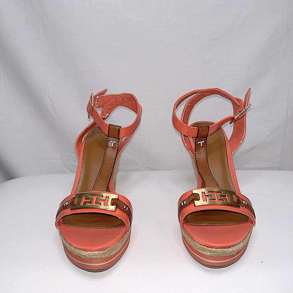 Peach/orange color Tommy Hilfiger platform Espadrilles